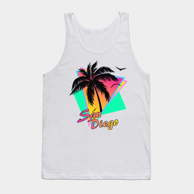 San Diego Cool 80s Sunset Tank Top by Nerd_art